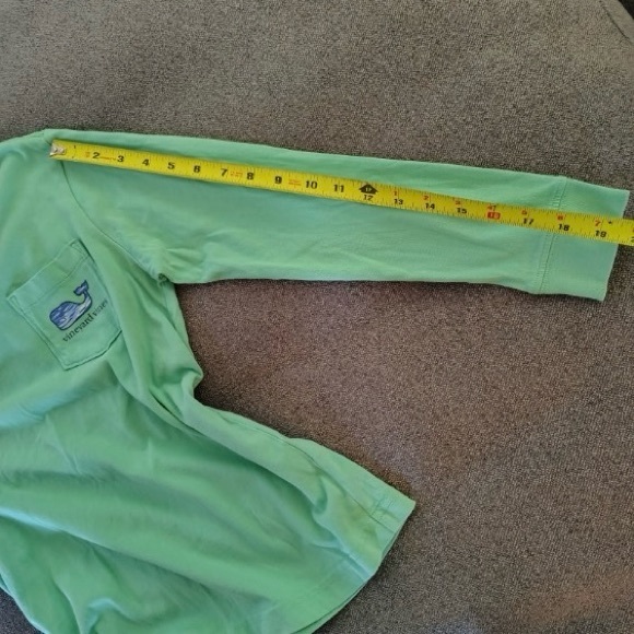 2 Vineyard Vines Boys S 8-10 Long Sleeve Tees - Mint and Sky Blue Logo Pockets - Picture 13 of 14